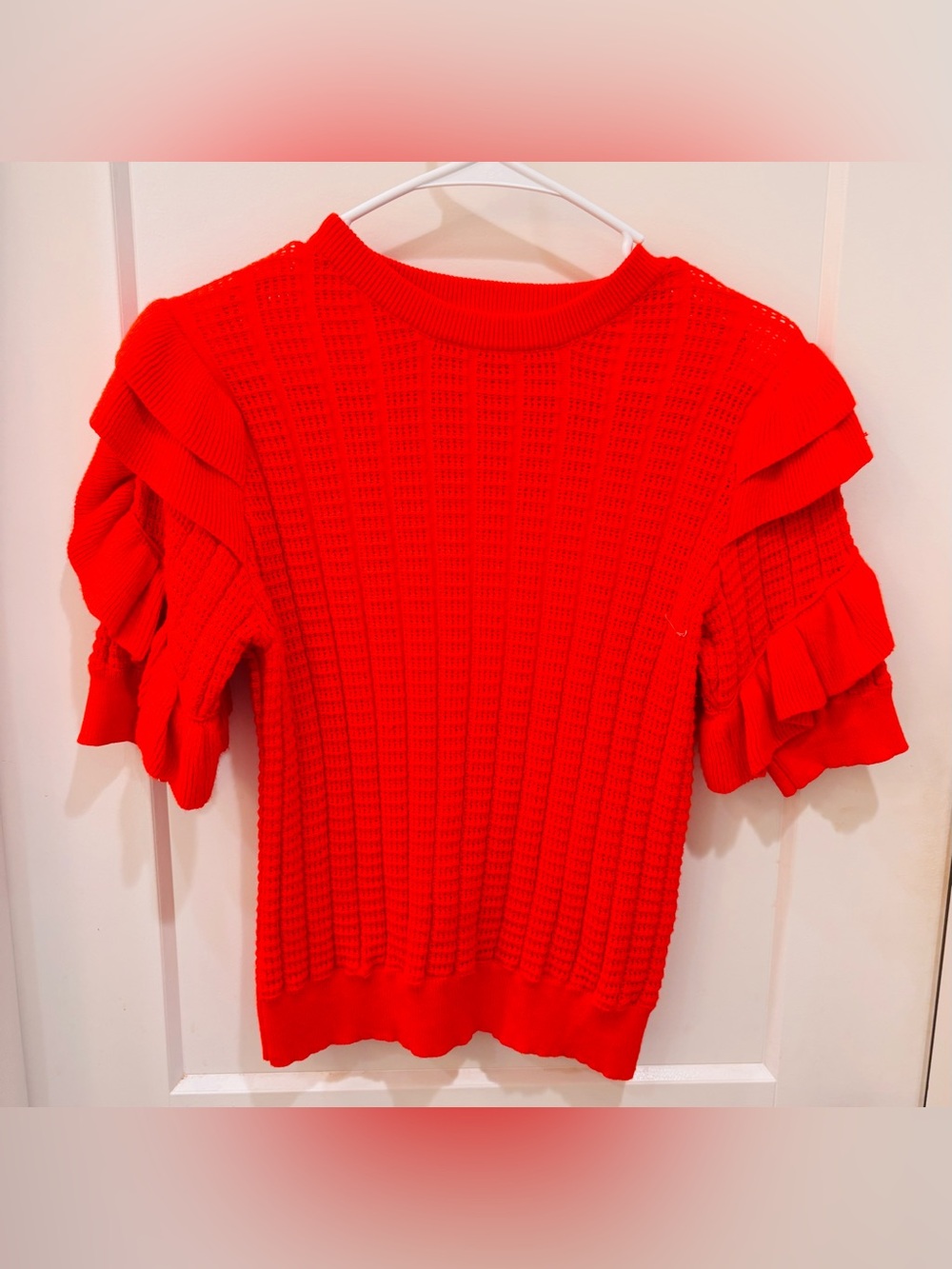 THML Poppy Ruffle Sleeve Knit Top. Size Small in mint condition